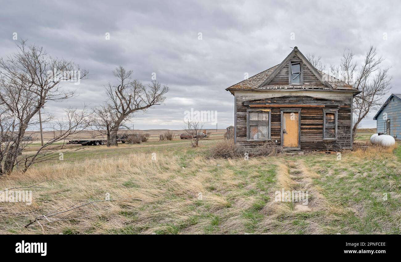 Abandoned house in the ghost town of Cottonwood, South Dakota, USA