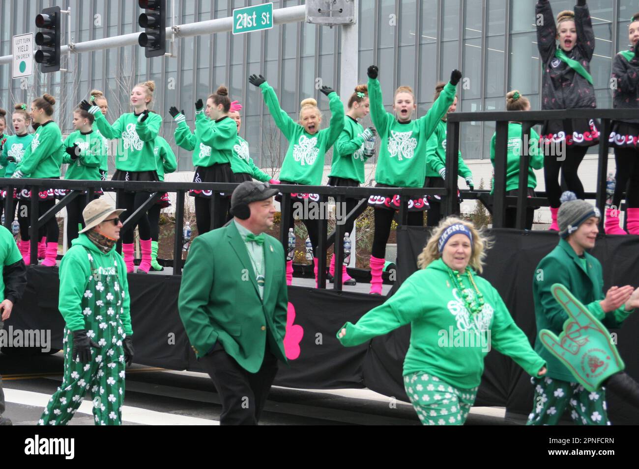 The St. Louis St. Patrick's Day Parade 2023 on Market Street in