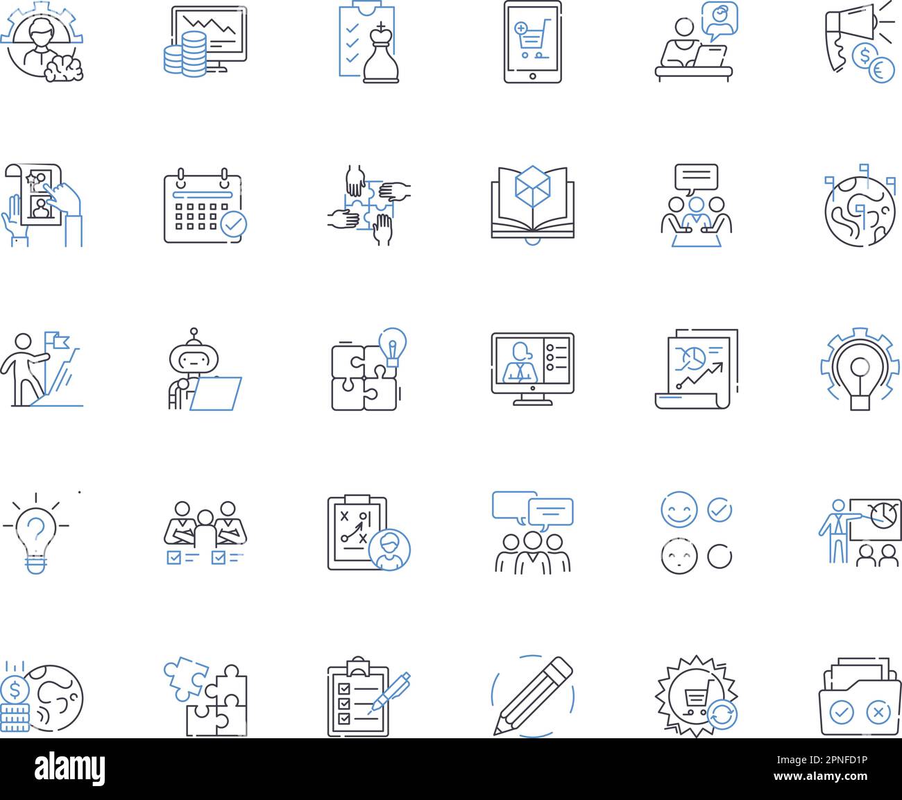 Endeavor line icons collection. Effort, Struggle, Ambition, Enterprise ...