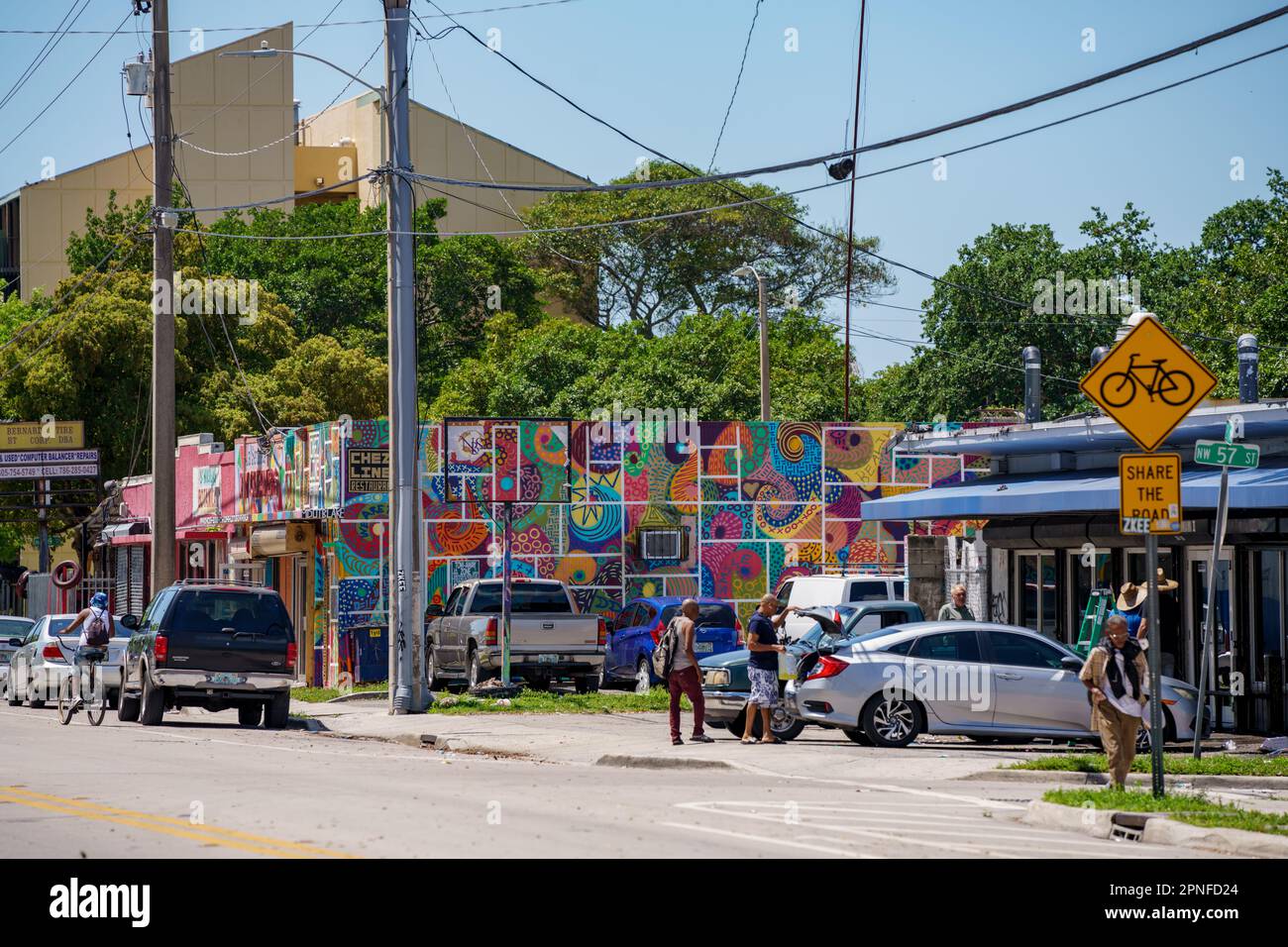 Little Haiti Miami, FL, USA - April 18, 2023: Stret scene Little Haiti Miami circa 2023 Stock Photo