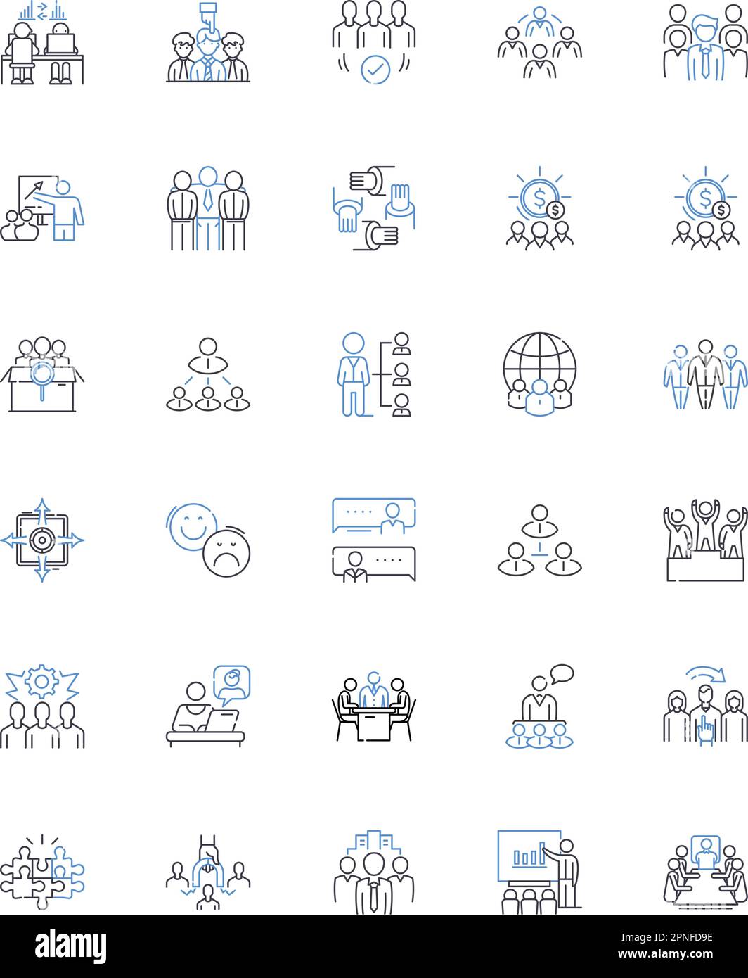 Conflict resolution line icons collection. Mediation, Collaboration