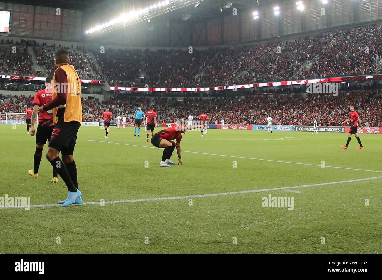 Vitor Roque of Brazil's Athletico Paranaense heads the ball during a Copa  Libertadores Group G soccer match against Peru's Alianza Lima at Alejandro  Villanueva stadium, in Lima, Peru, Tuesday, April 4, 2023. (