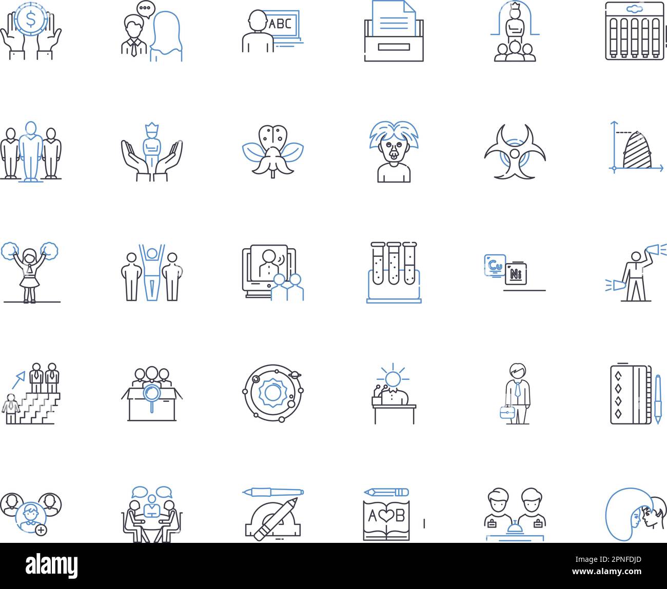 Technical instruction line icons collection. Tutorial, Guide, Manual, Procedure, Steps, Walkthrough, How-to vector and linear illustration Stock Vector