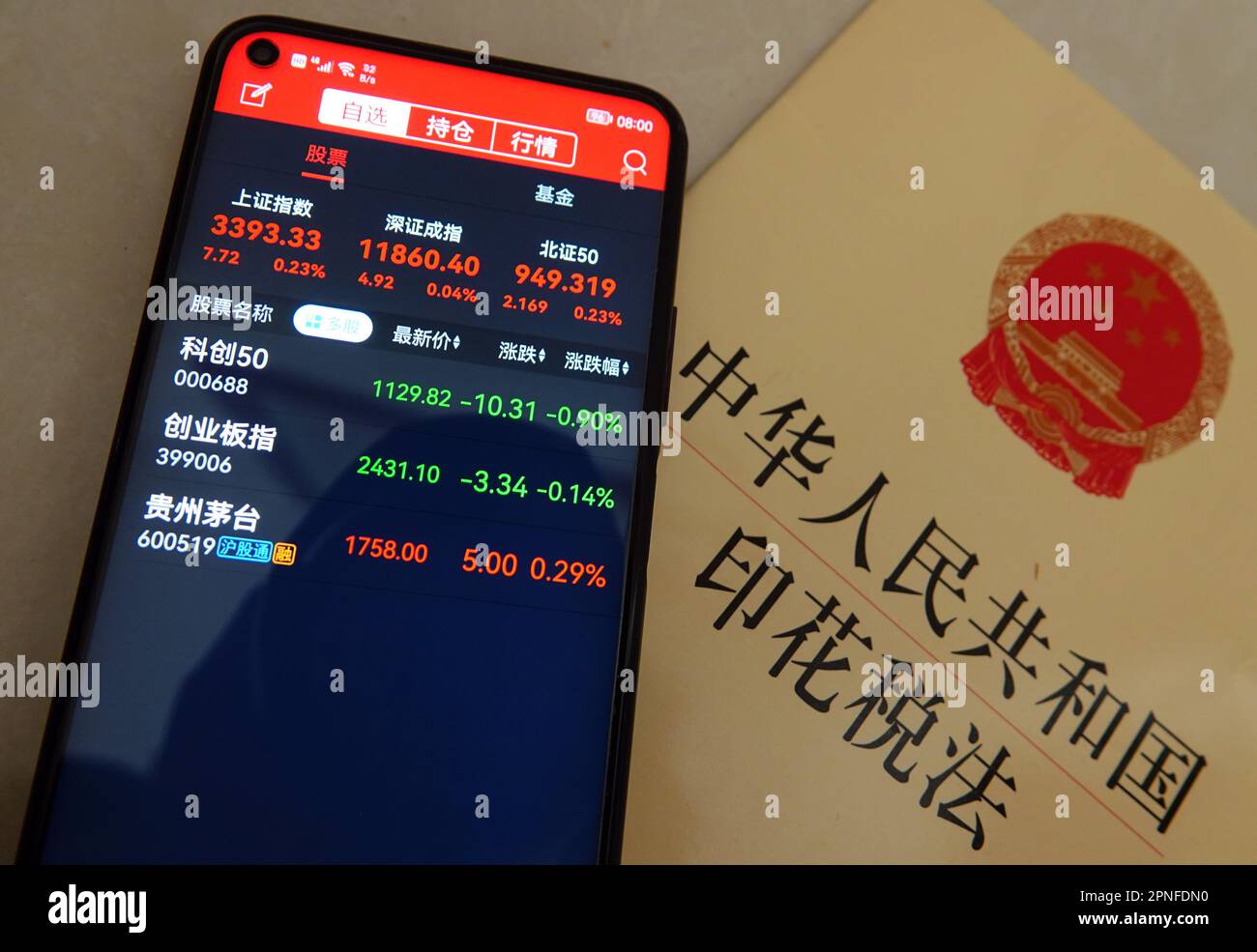 YICHANG, CHINA APRIL 19, 2023 A netizen shows the stamp tax law and