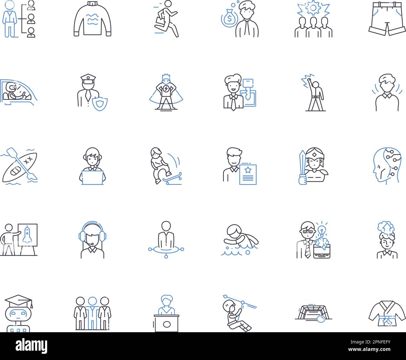 Guys line icons collection. Masculine, Charming, Strong, Athletic