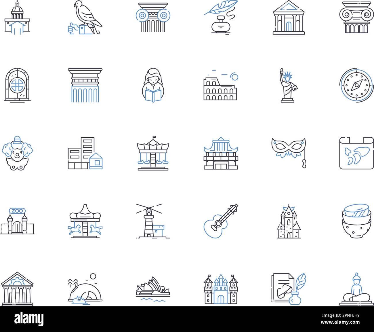 Chronology line icons collection. Timeline, Progression, Sequence, Era, Order, Succession, History vector and linear illustration. Schedule,Duration Stock Vector