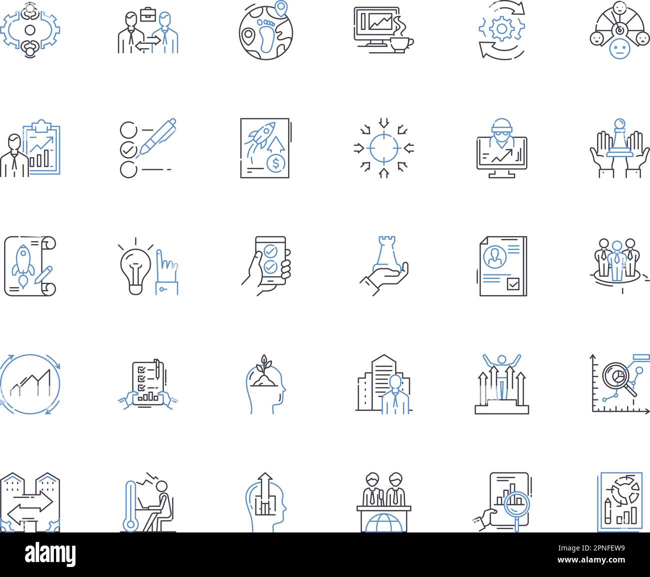 Organization advancement line icons collection. Innovation, Efficiency ...