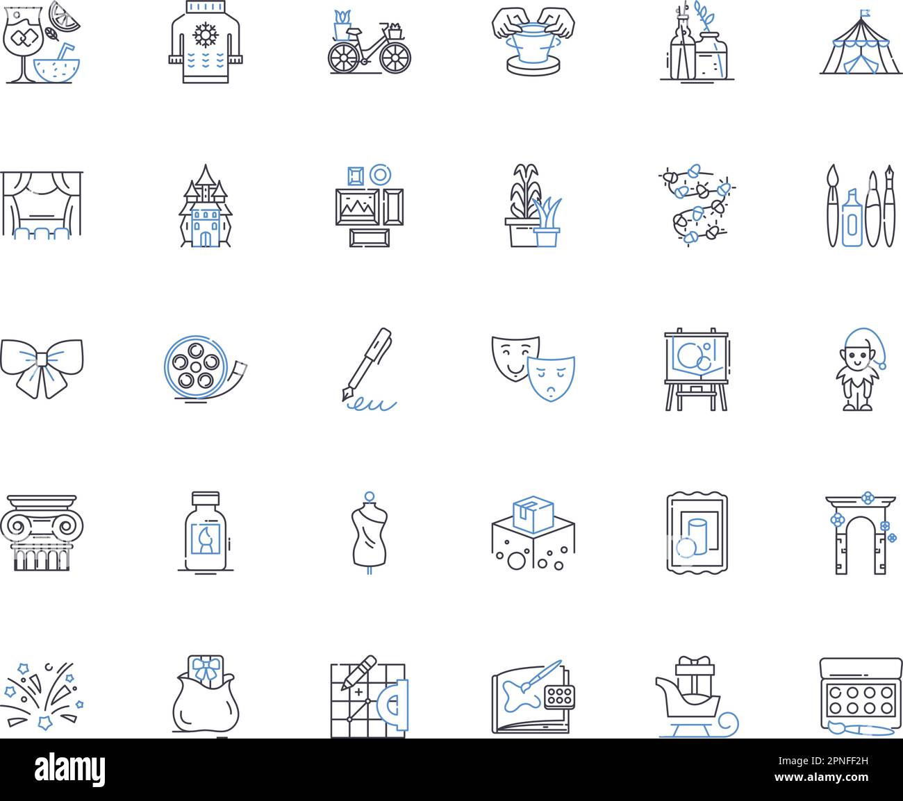 Artistic line icons collection. Creative, Imaginative, Expressive ...