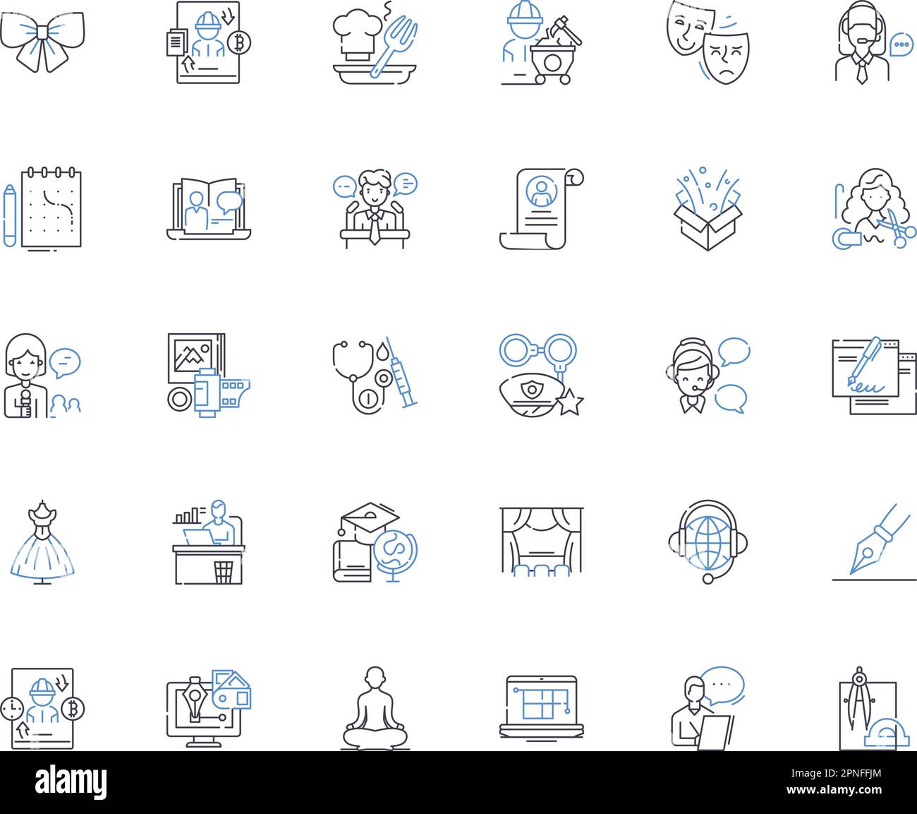 Contractual line icons collection. Obligation, Agreement, Pact