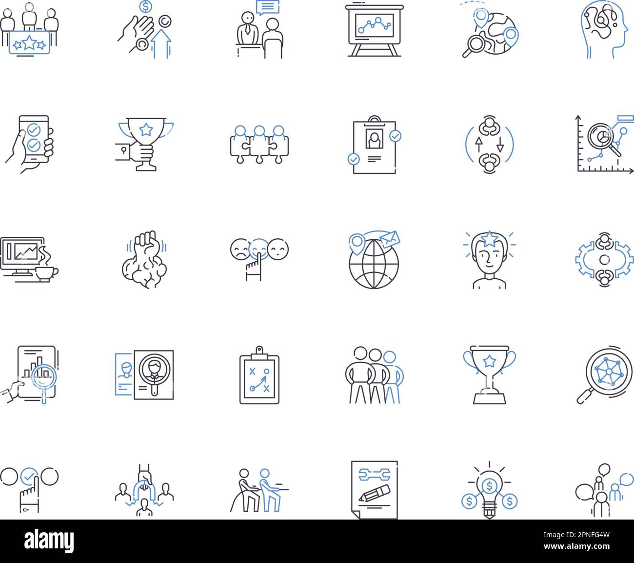 Corporate leaders line icons collection. Visionary, Strategist 