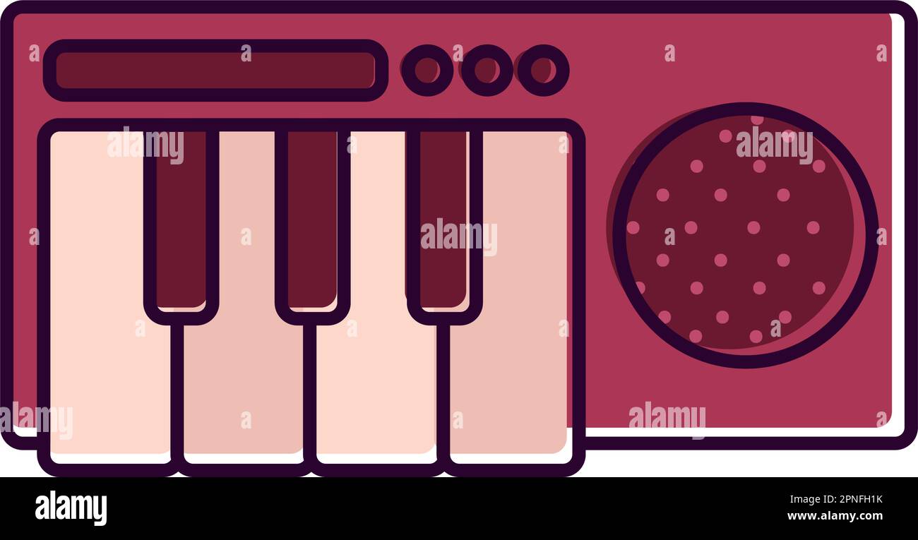 Isolated colored baby keyboard toy icon Vector Stock Vector