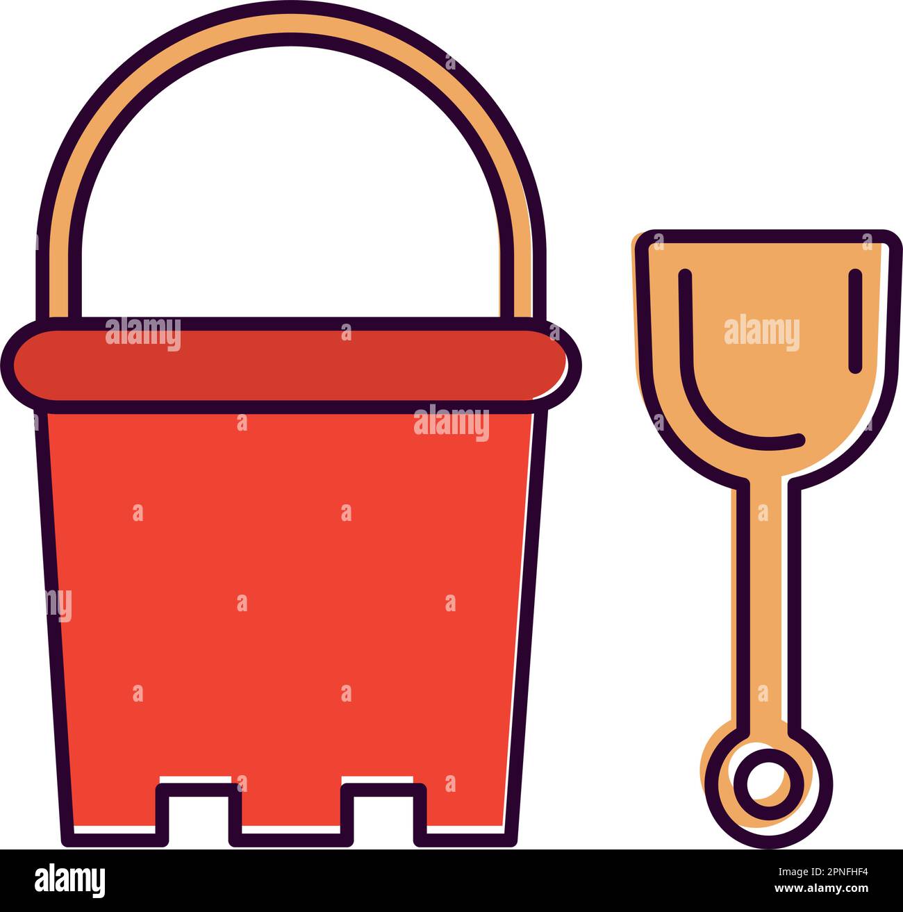 Isolated colored sand bucket toy icon Vector Stock Vector