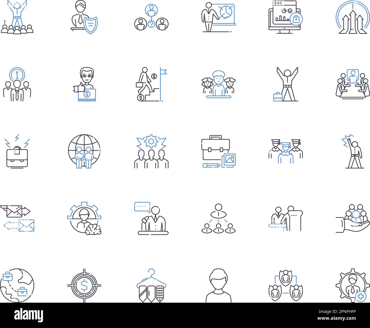 Commercial affairs line icons collection. Transactions, Agreements, Negotiations, Contracts, Commerce, Trading, Marketing vector and linear Stock Vector