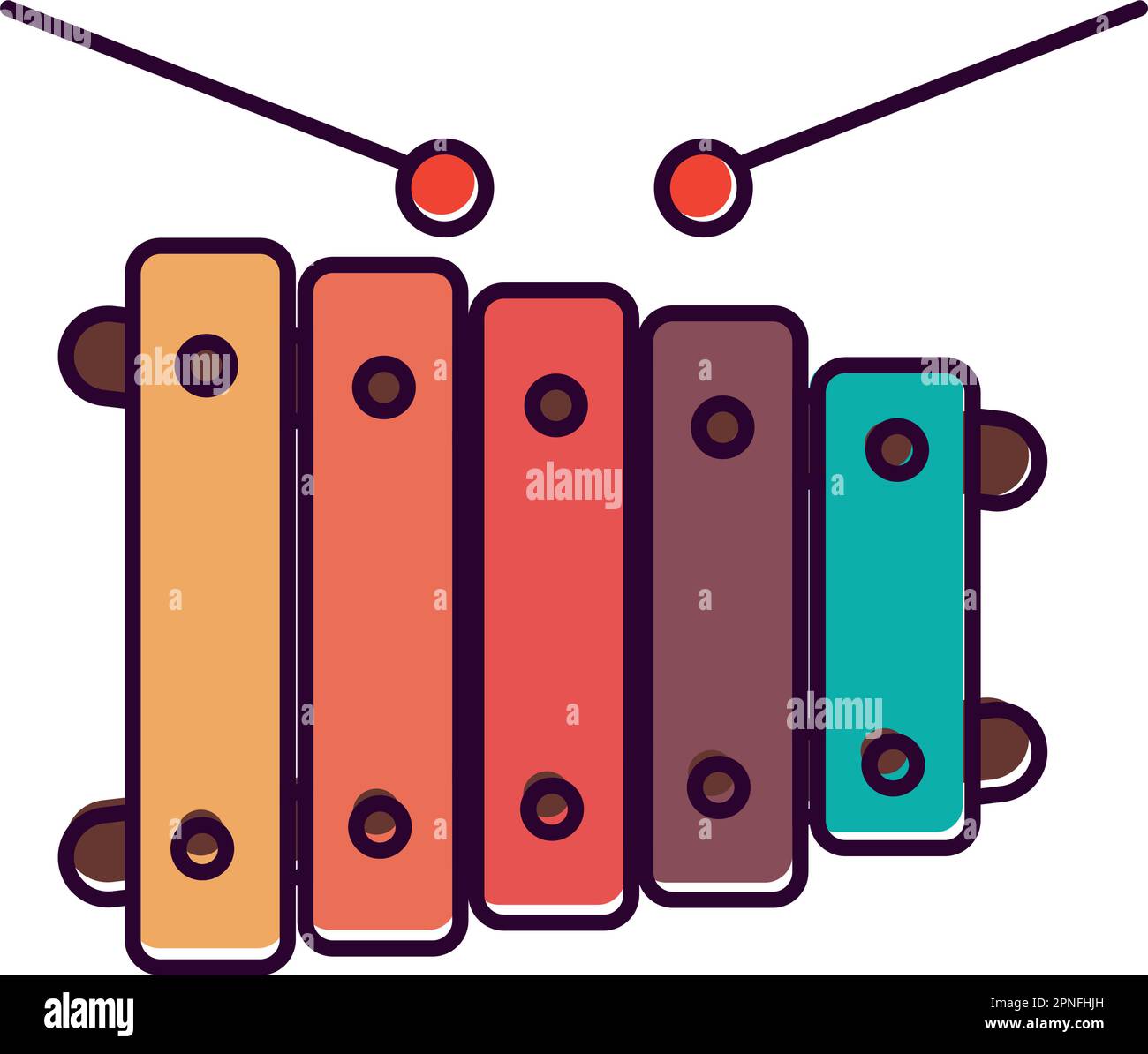 Isolated colored xylophone toy icon Vector Stock Vector