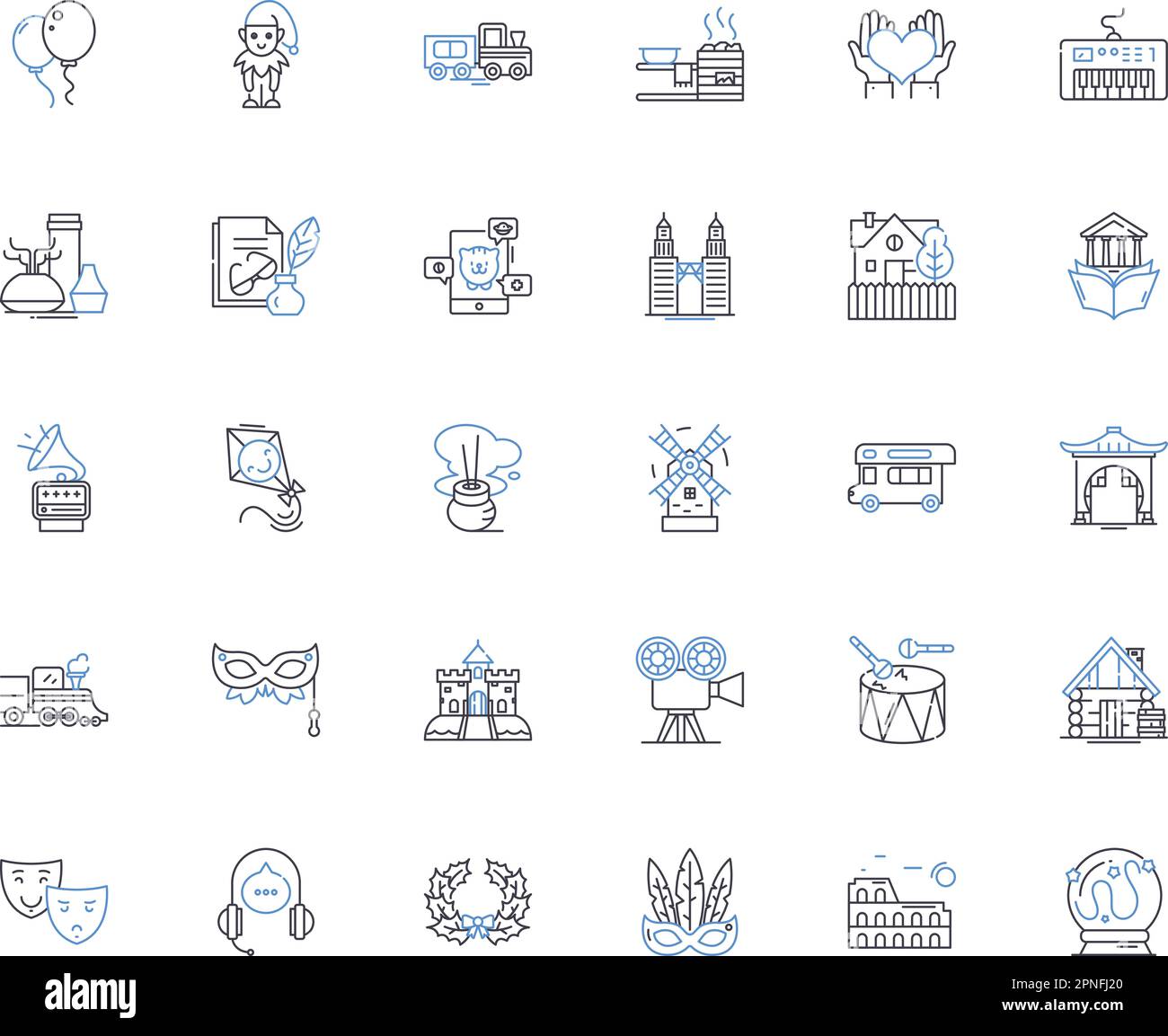 Customs line icons collection. Tariffs, Duties, Imports, Exports, Declarations, Clearance, Regulations vector and linear illustration. Inspections Stock Vector