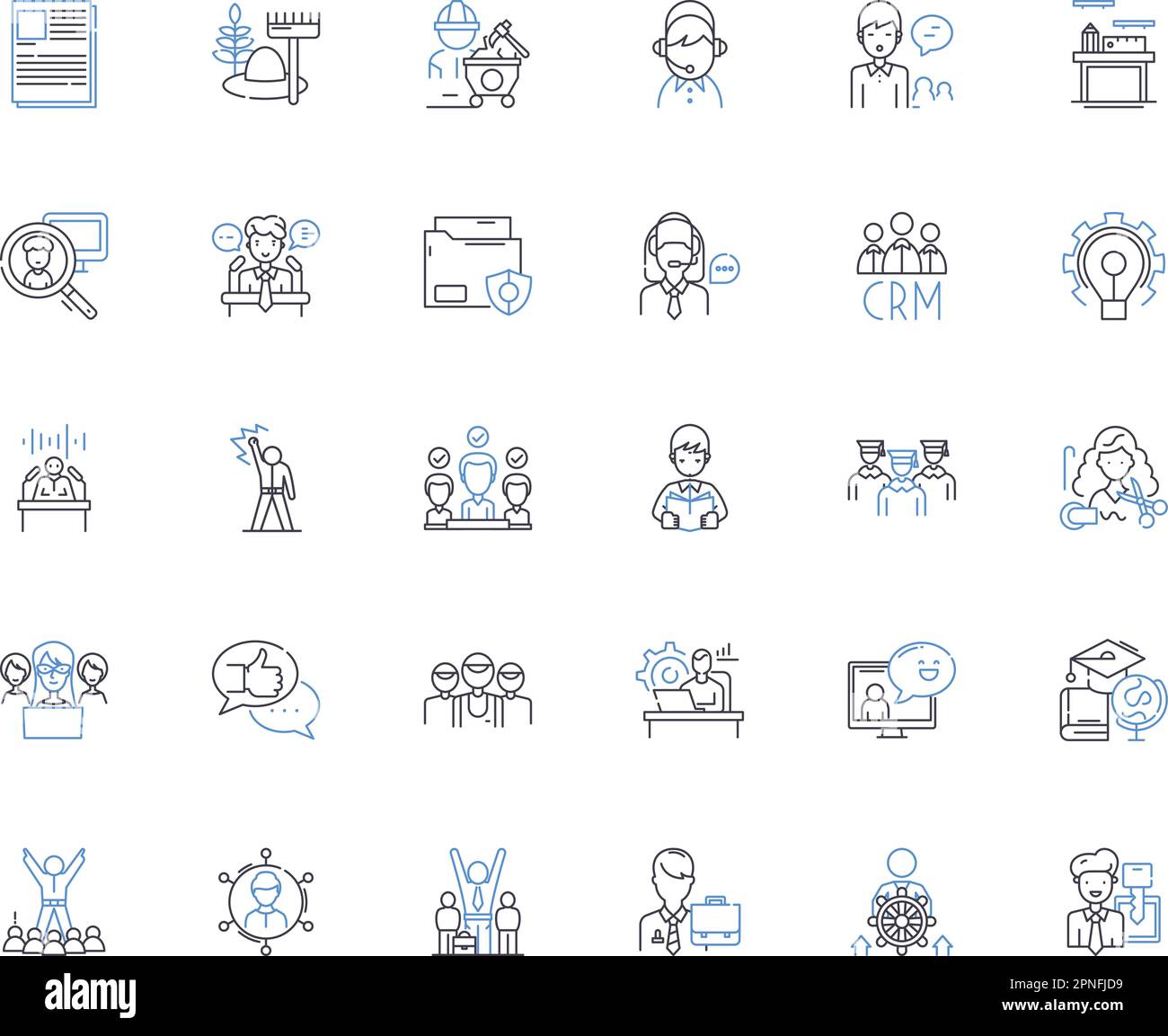 Operational efficacy line icons collection. Efficiency, Productivity, Effectiveness, Optimization, Streamlining, Rationalization, Performance vector Stock Vector