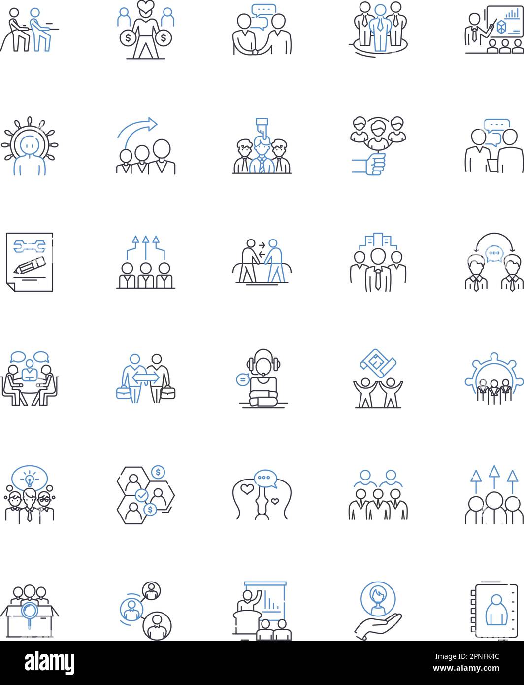 Trust bond line icons collection. Loyalty, Hsty, Integrity, Reliability