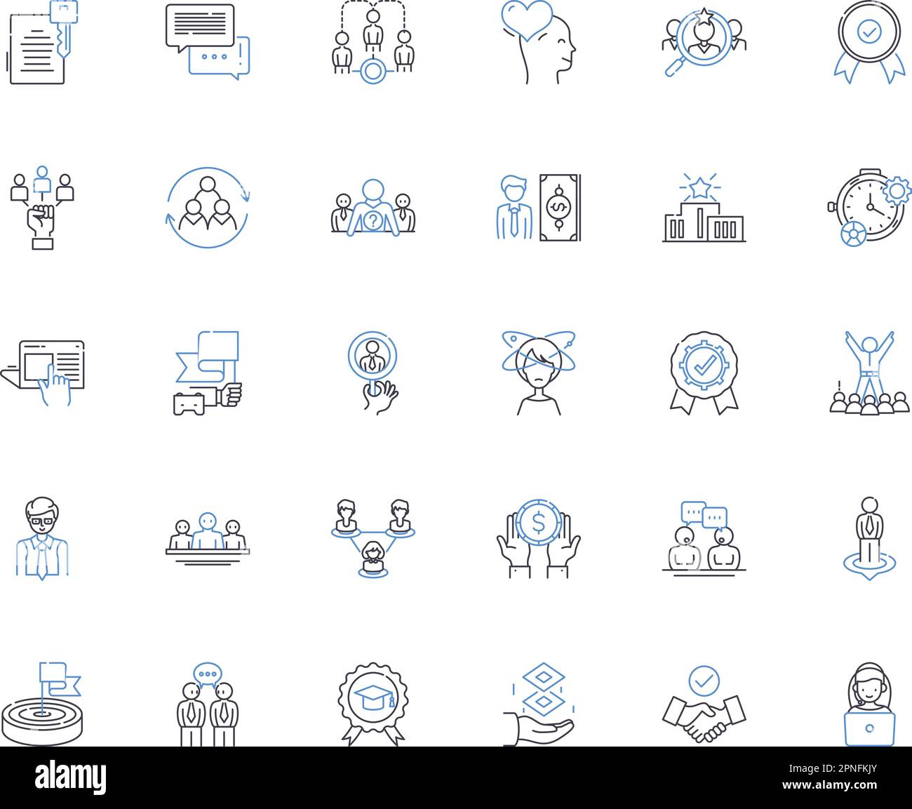 Career boosting line icons collection. Advancement, Promotion, Nerking, Skills, Education, Experience, Leadership vector and linear illustration Stock Vector