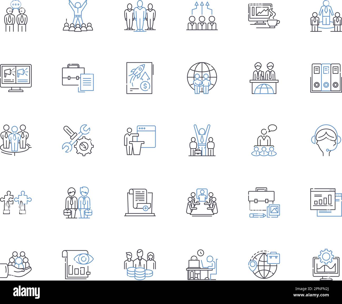 Service provider line icons collection. Professionalism, Experience, Reliability, Quality, Efficiency, Affordability, Reputation vector and linear Stock Vector