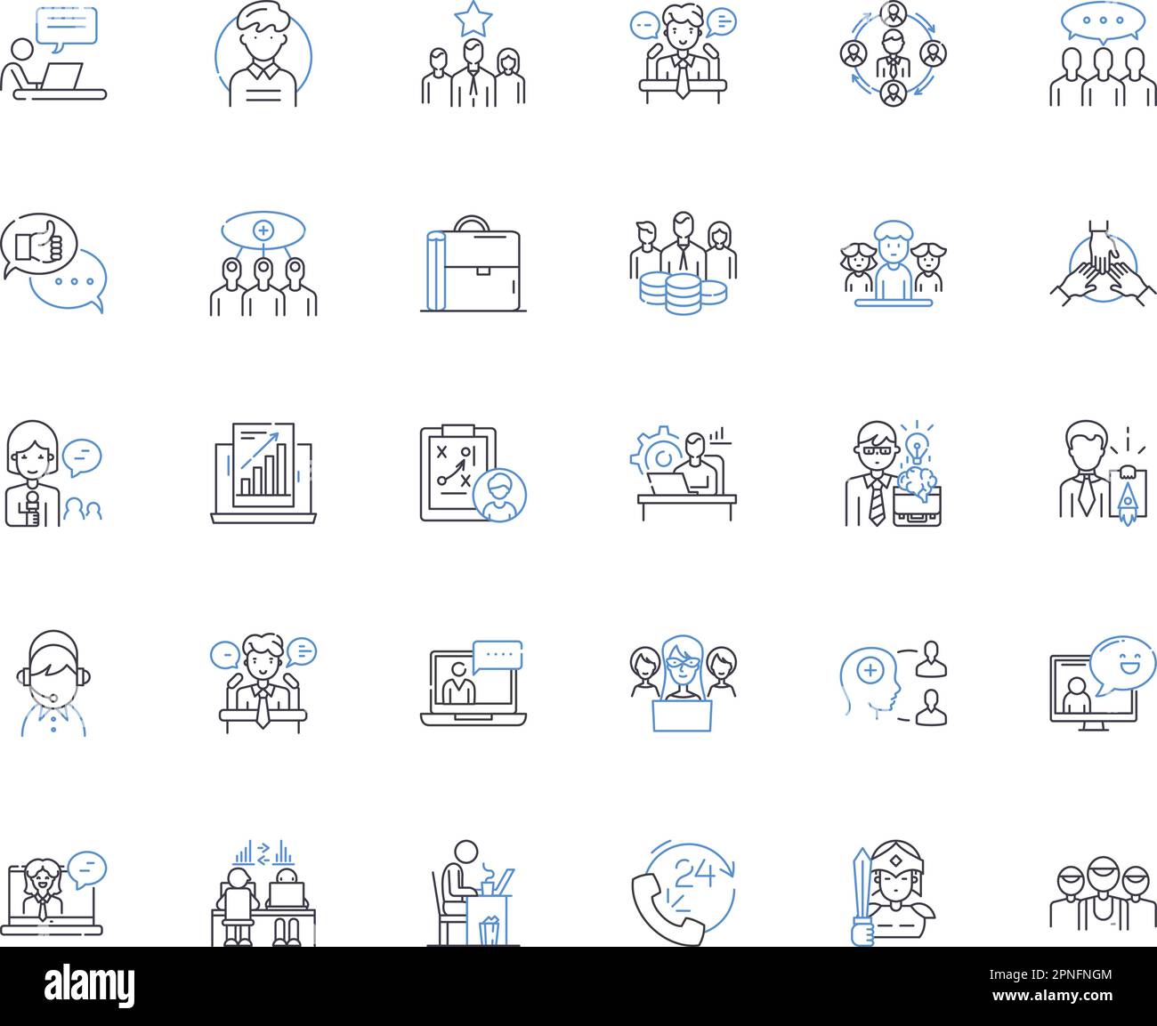 Staff operations line icons collection. Recruitment, Training ...