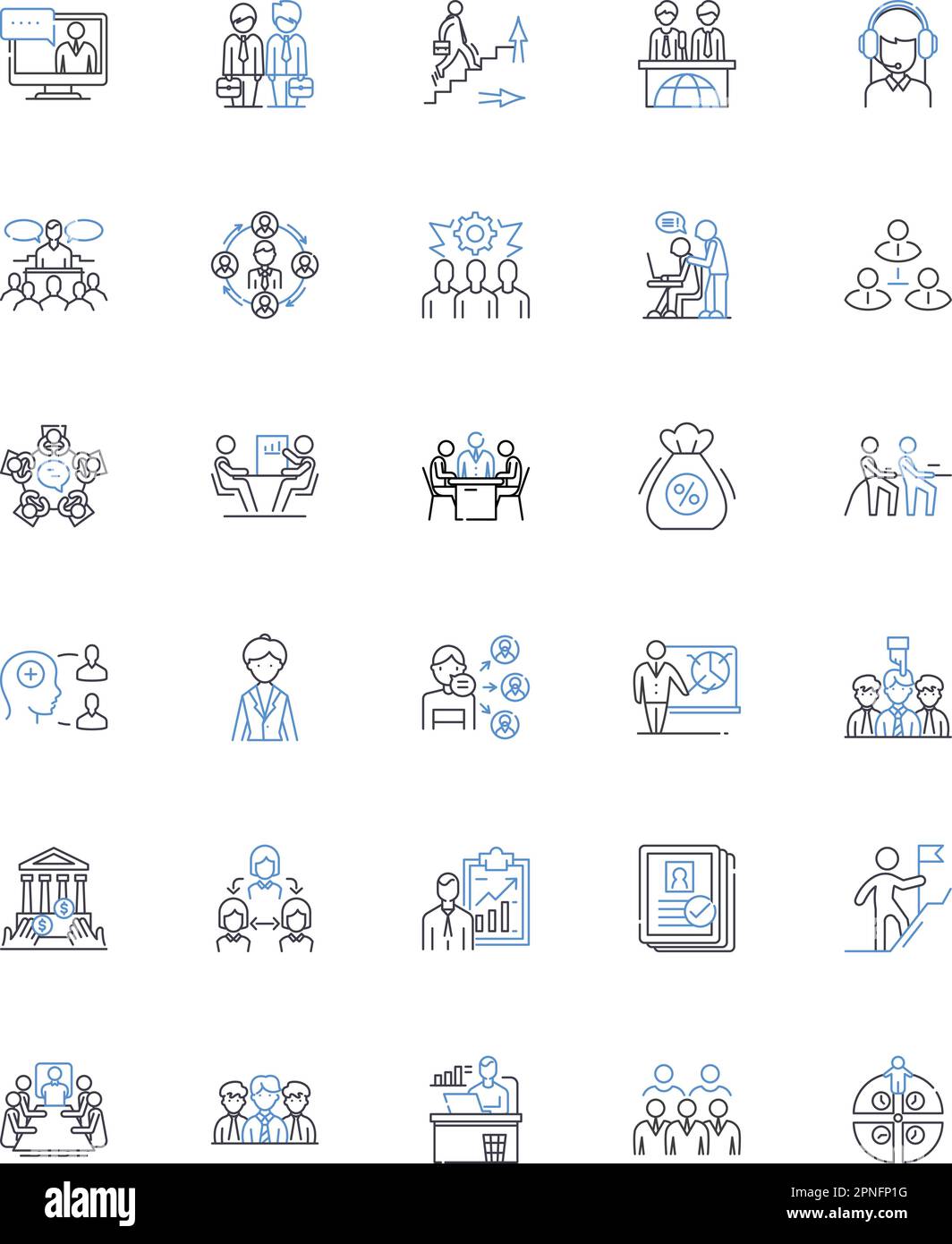Resource management line icons collection. Allocation, Optimization, Utilization, Efficiency, Coordination, Planning, Scheduling vector and linear Stock Vector