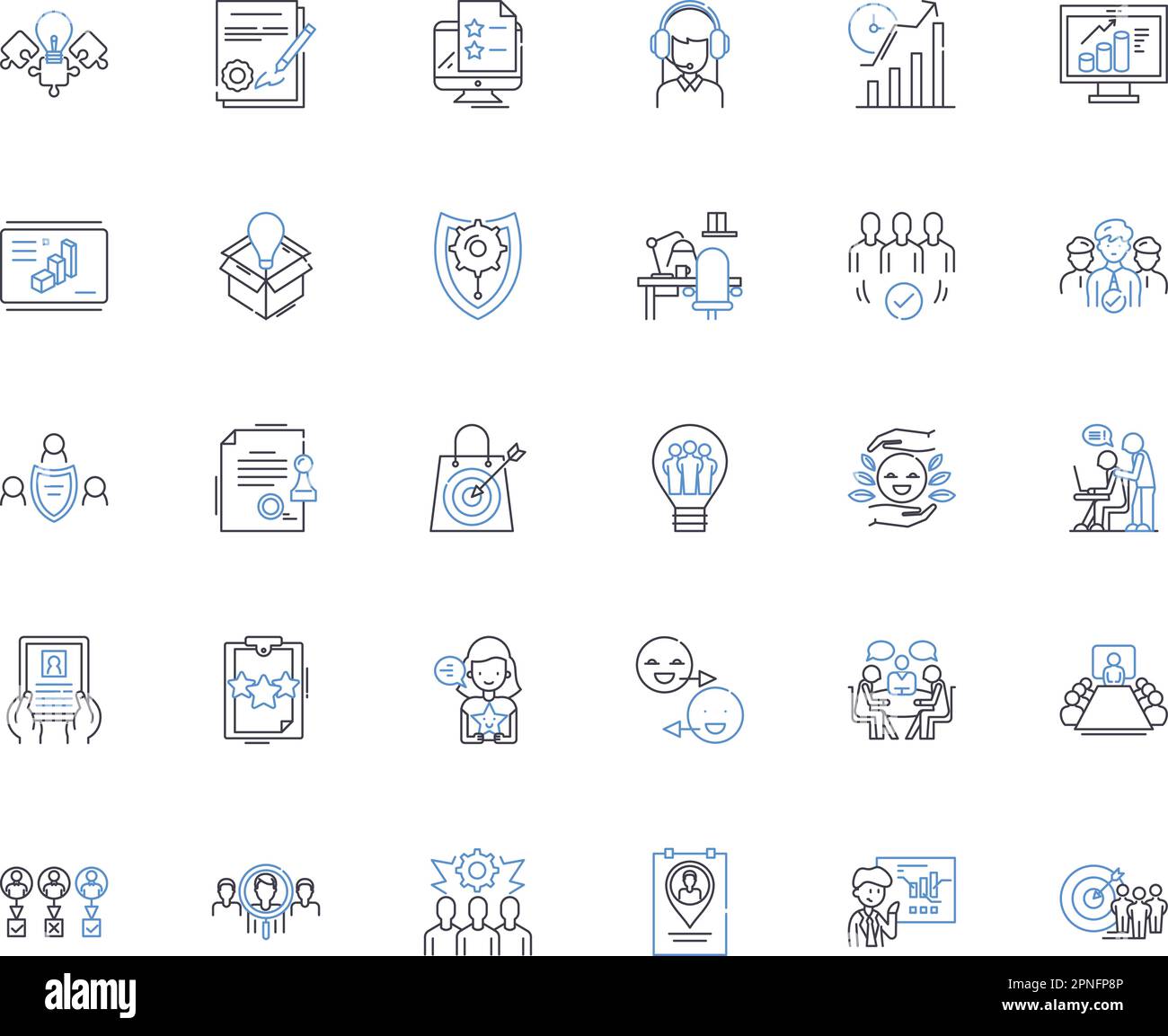 Director line icons collection. Visionary, Leader, Creative, Innovative 