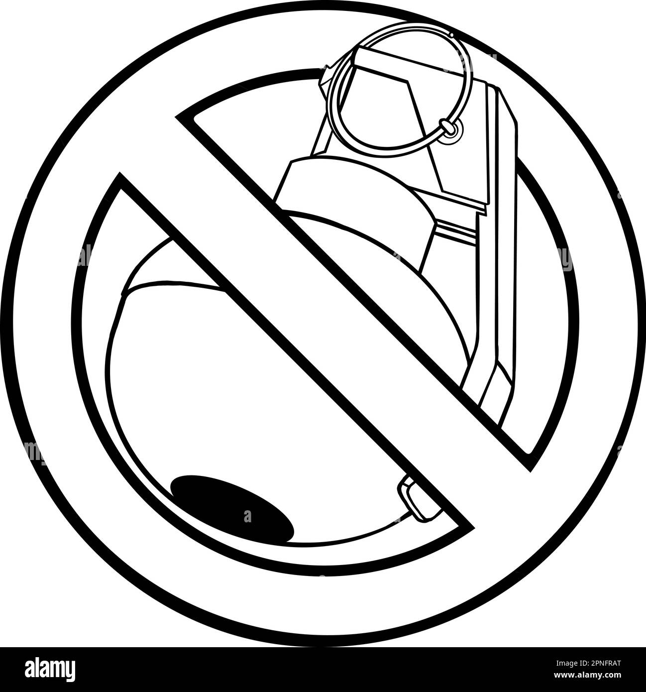 vector illustration of a black and white hand grenade Stock Vector ...