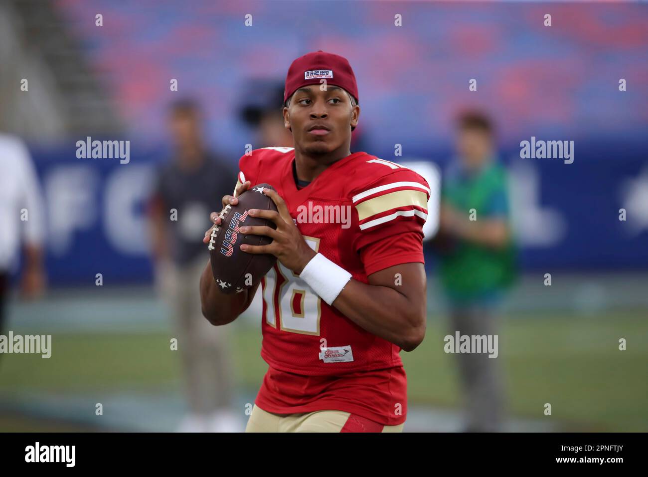 BIRMINGHAM, AL APRIL 15 Birmingham Stallions quarterback Jalen Morton (18) during the USFL