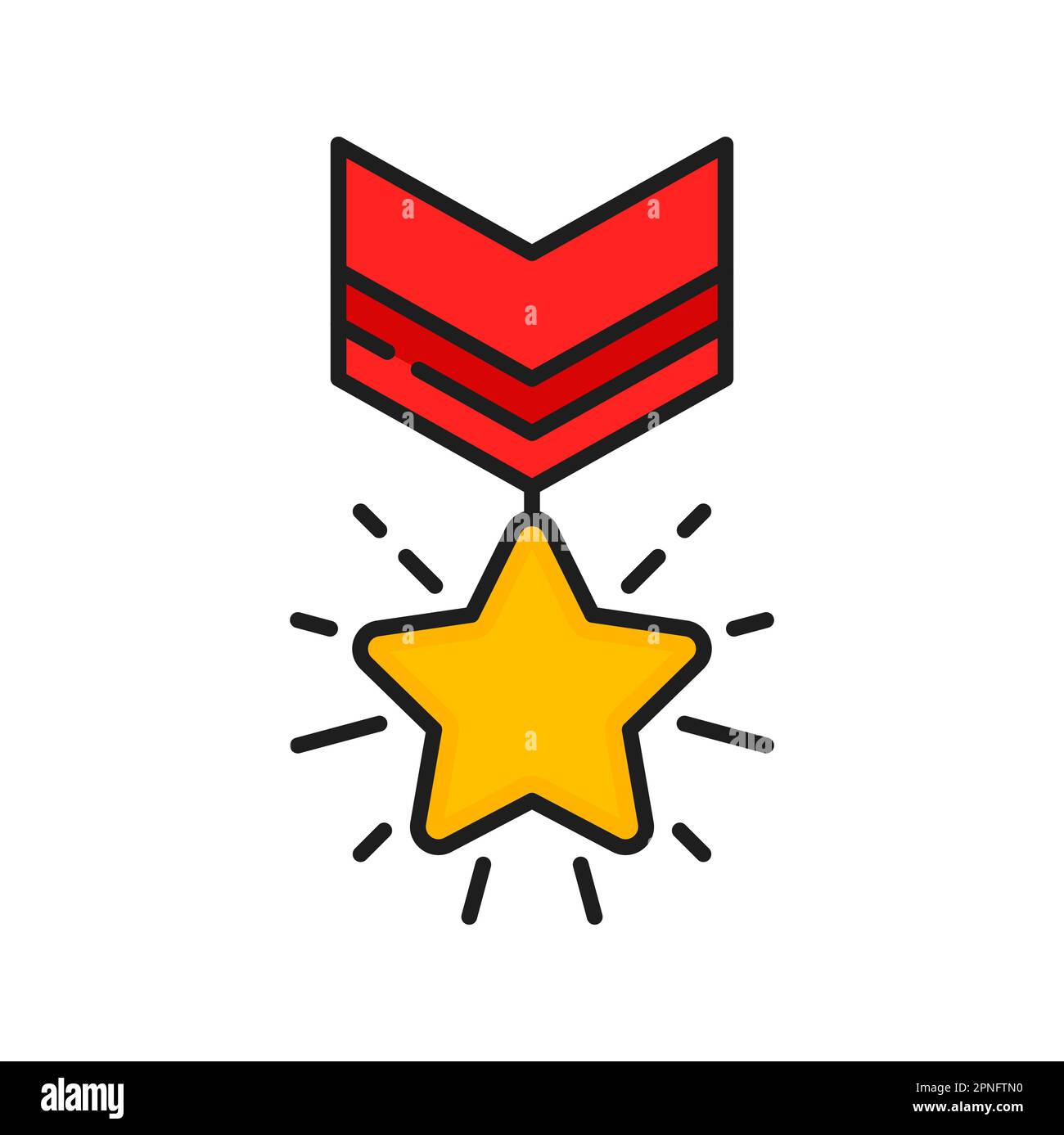 Gold star medal icon, special reward or benefits of customer loyalty