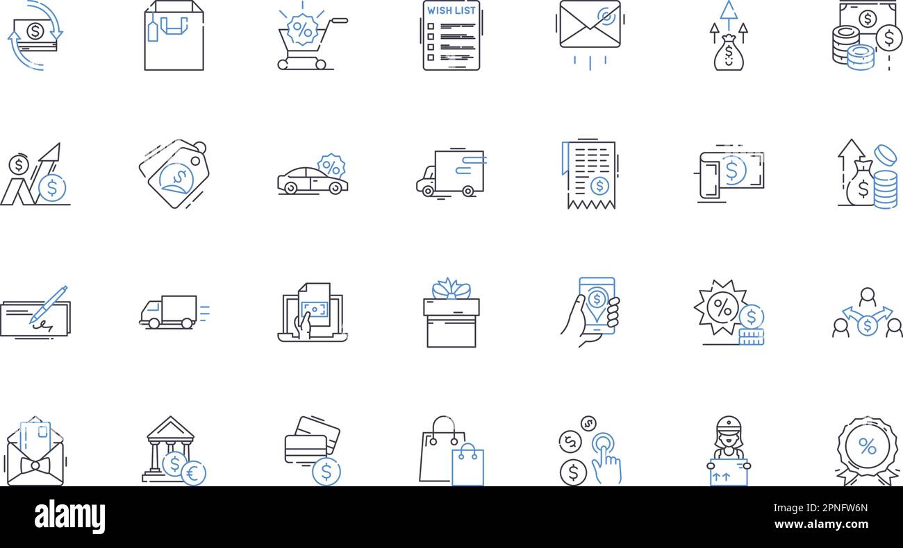 Market Segmentation line icons collection. Demographics, Psychographics, Geographic, Behavioural, Targeting, Niche, Personalization vector and linear Stock Vector