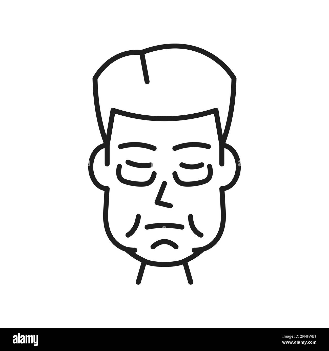 Swelling face of man or woman, edema and swelling head, allergy