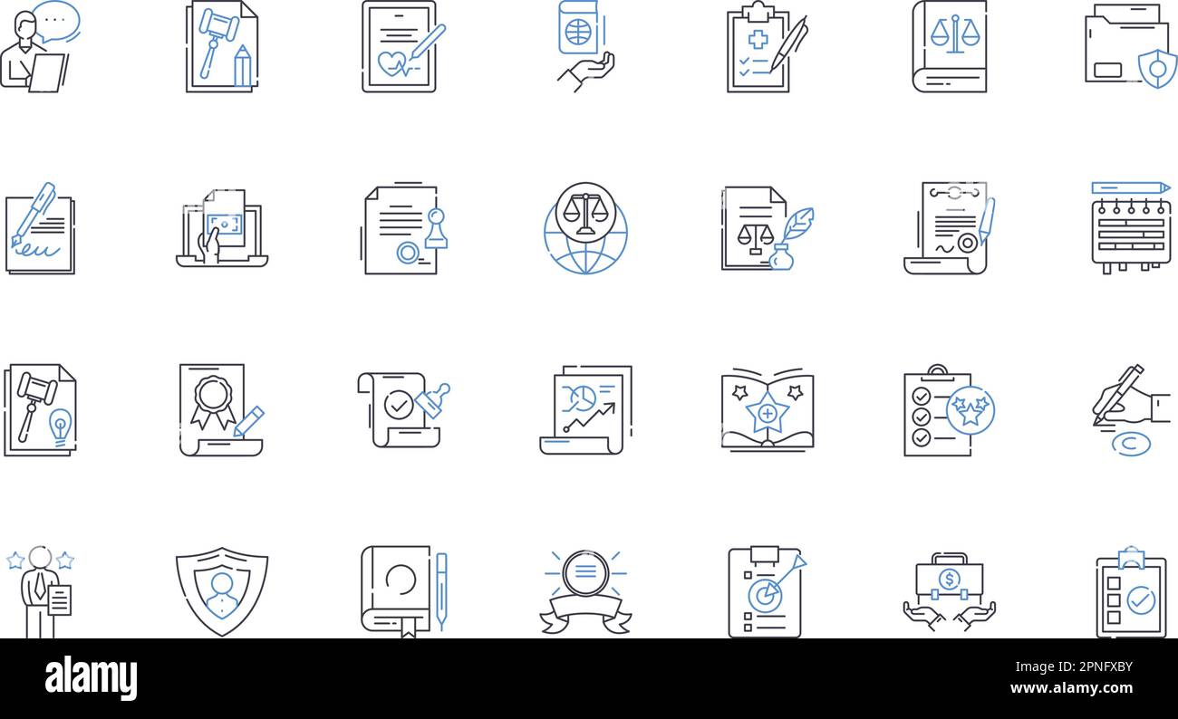 Authorities line icons collection. Control, Governance, Jurisdiction
