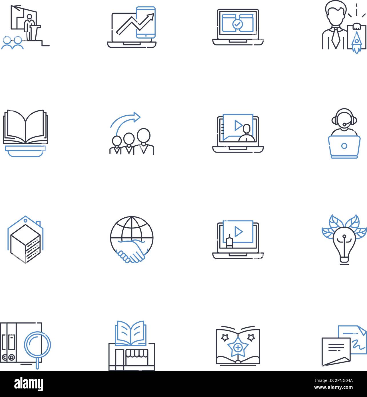 Customer service learning line icons collection. Empathy, Training