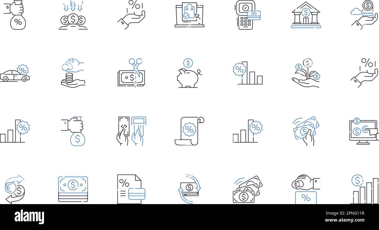 Market strategy line icons collection. Positioning, Branding, Segmentation, Targeting, Differentiation, Promotion, Pricing vector and linear Stock Vector