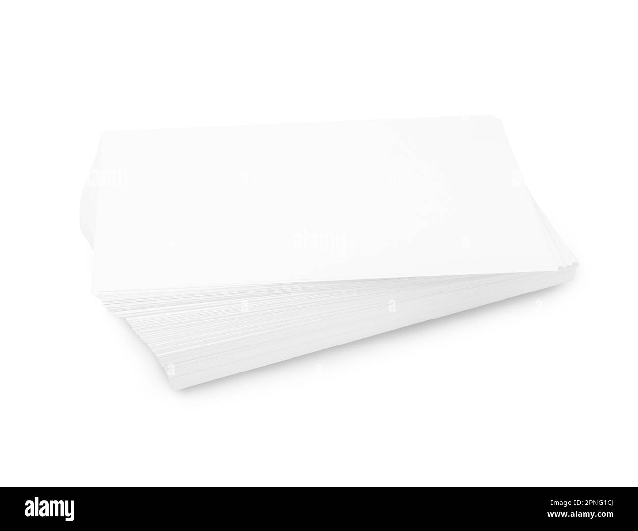 Stack of A4 blank paper isolated on white background. Save clipping path. Stock Photo
