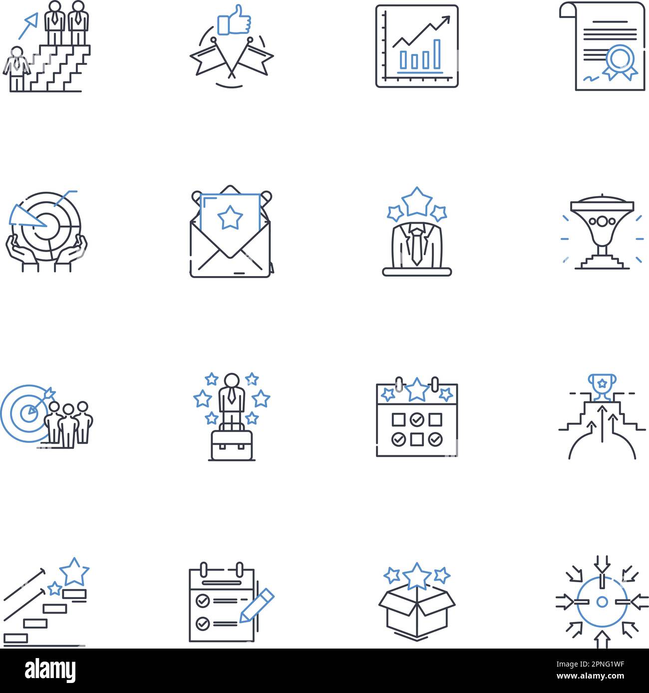 Endeavour line icons collection. Exploration, Challenge, Determination