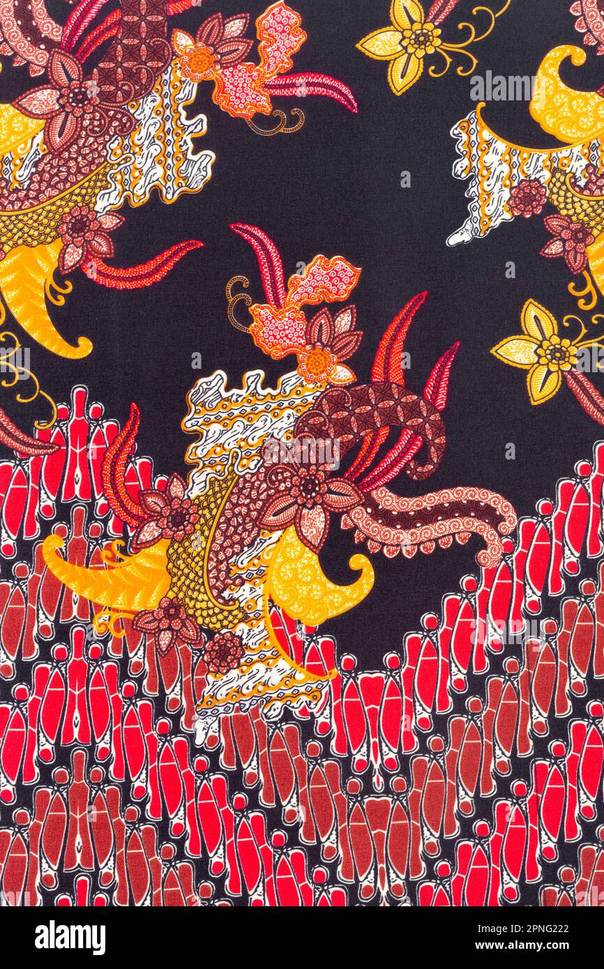 Beautiful of art Indonesian Batik Pattern for Background. Stock Photo