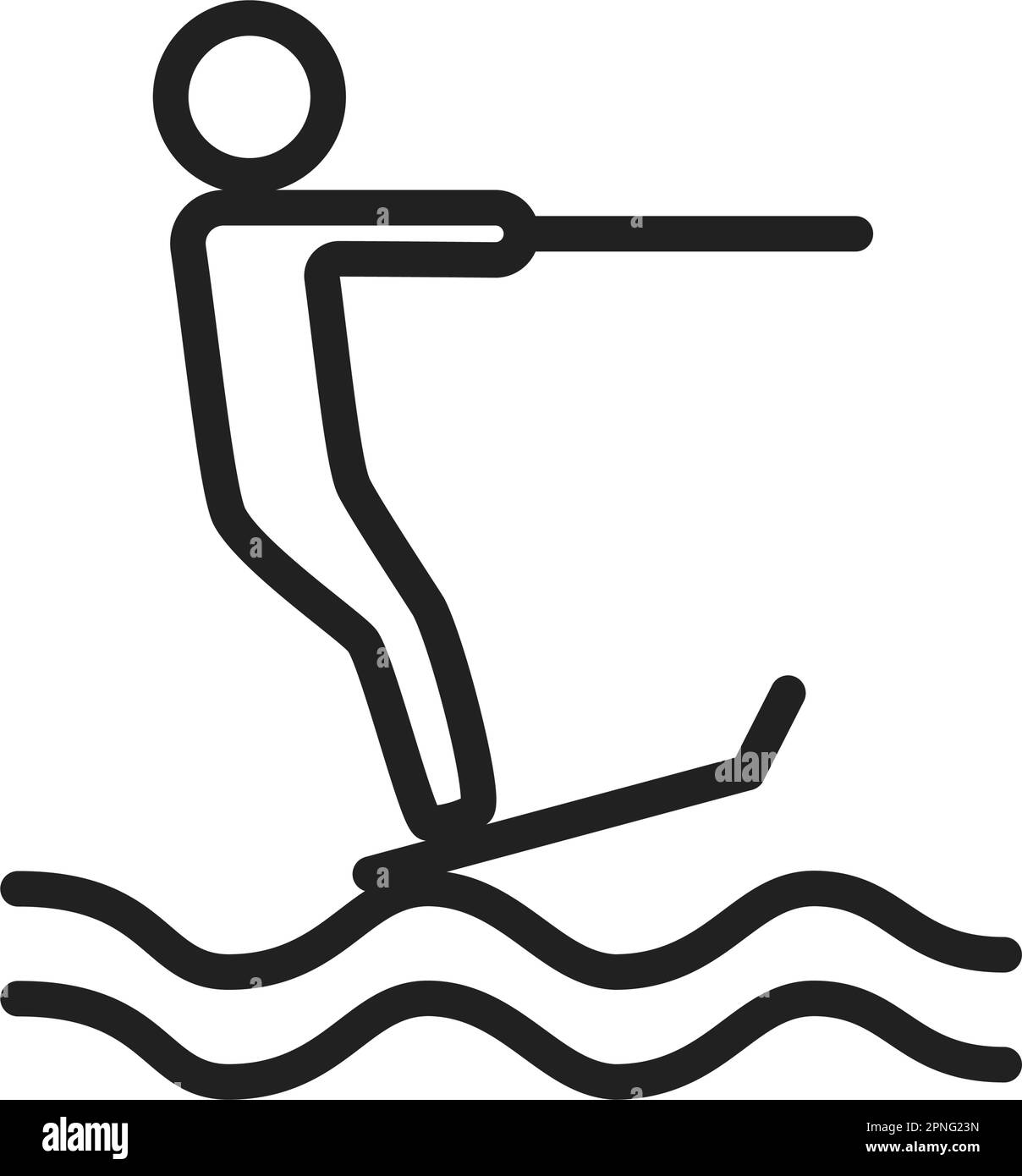 Water Skiing icon vector image. Suitable for mobile apps, web apps and