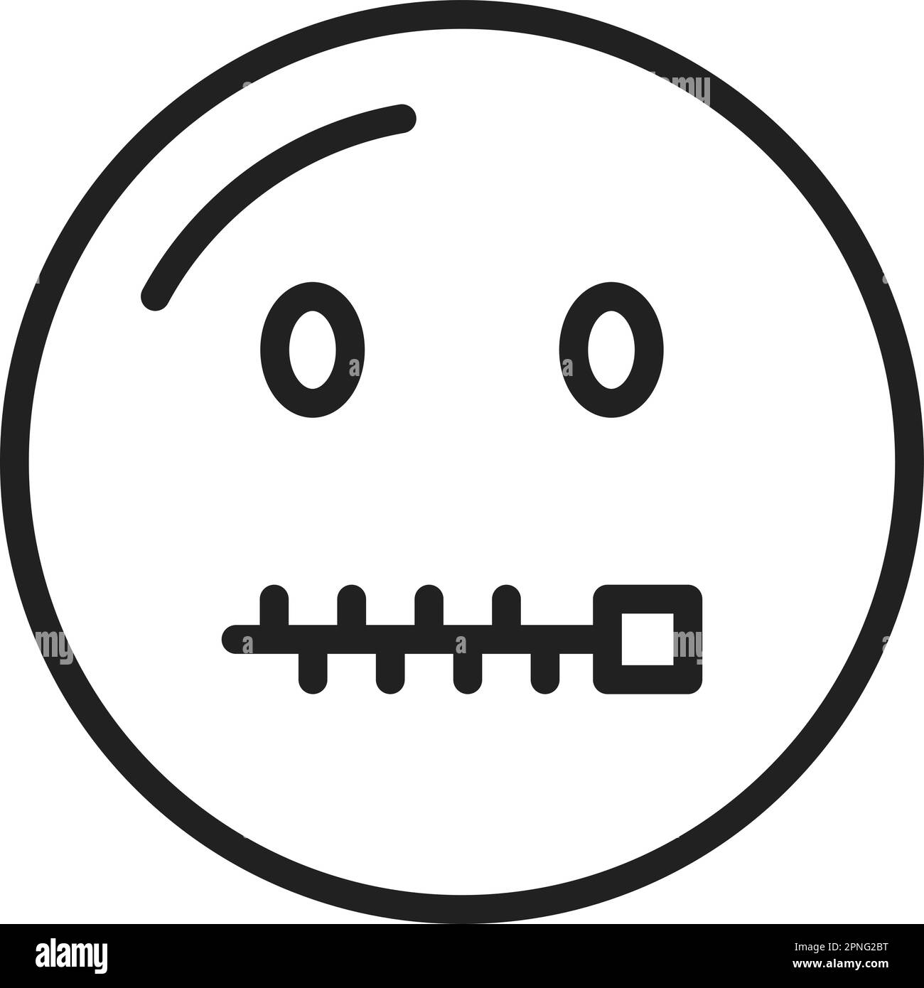 Zipper-Mouth Face icon vector image. Suitable for mobile apps, web apps and print media. Stock Vector