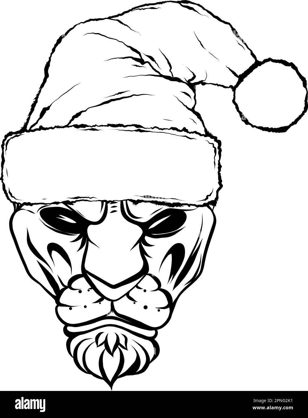 Leopard head. Line art. Vector isolated illustration on white. Hand