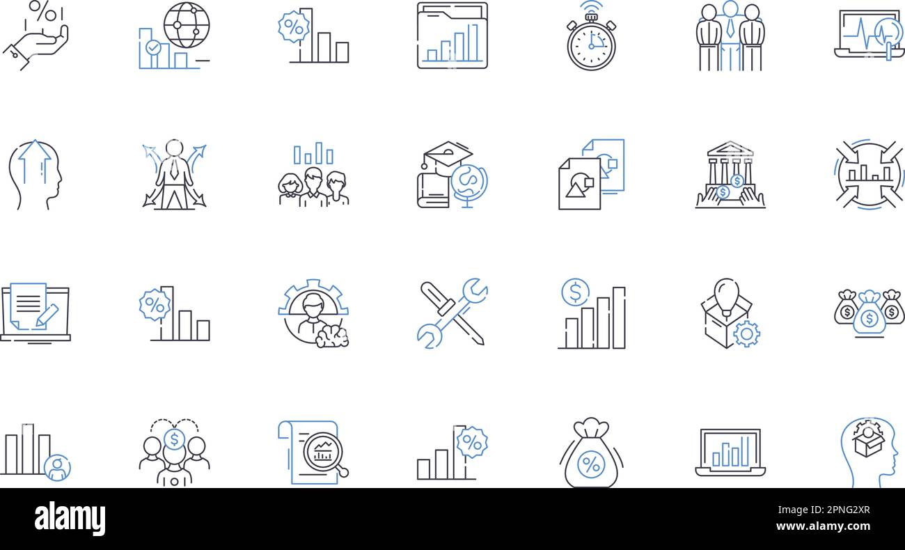 Inc undertaking line icons collection. Enterprise, Venture, Endeavor, Pursuit, Project, Initiative, Undertaking vector and linear illustration Stock Vector
