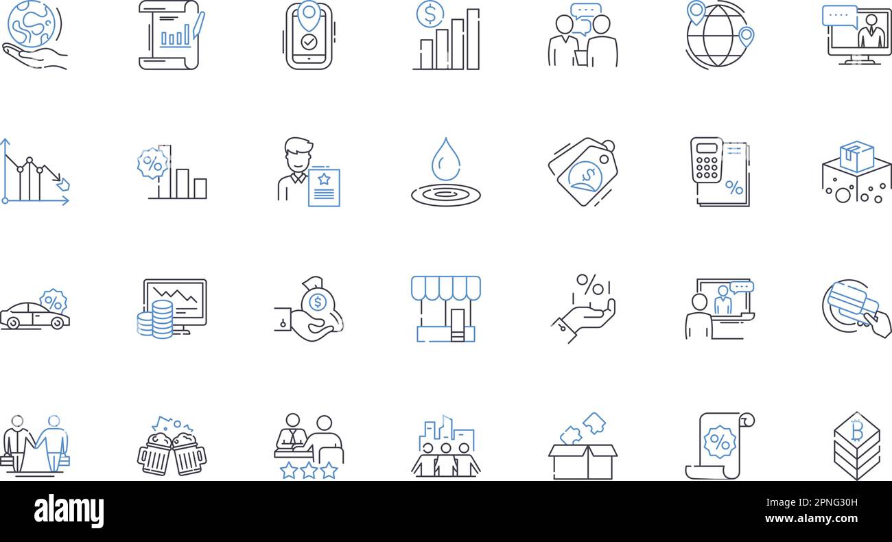 Securities Markets Line Icons Collection. Stocks, Bonds, Investing ...