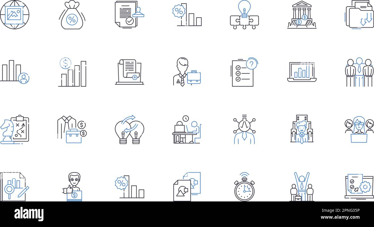 Leadership style line icons collection. Autocratic, Visionary, Collaborative, Charismatic, Authoritative, Transformational, Servant vector and linear Stock Vector