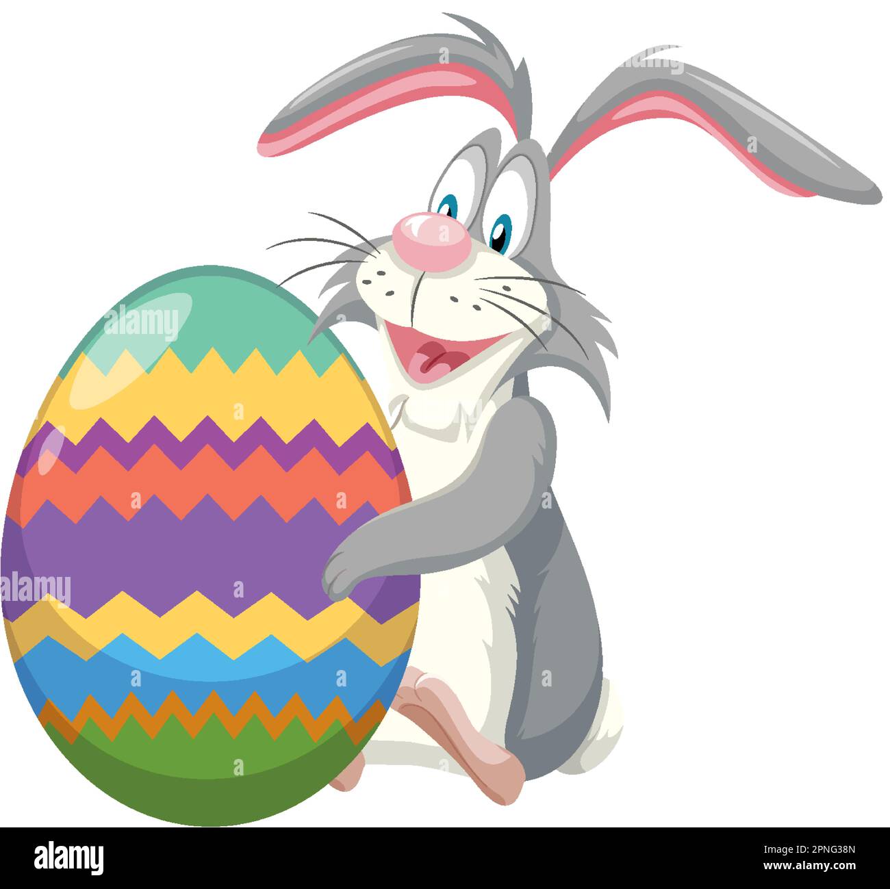 Cute playful rabbit cartoon character illustration Stock Vector Image ...