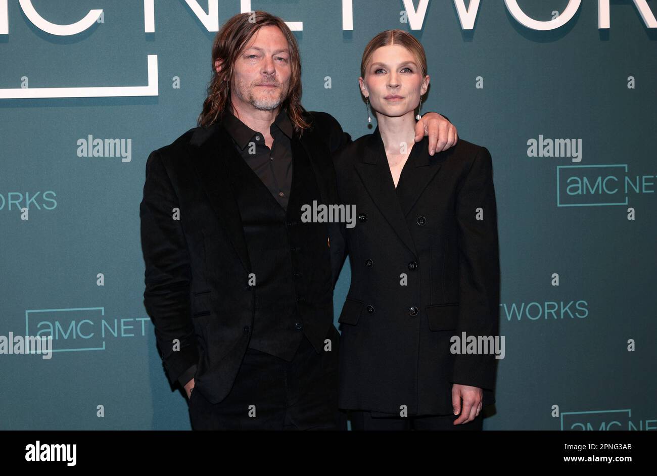 Norman Reedus and Clemence Poesy attend the AMC Network 2023 Upfront at