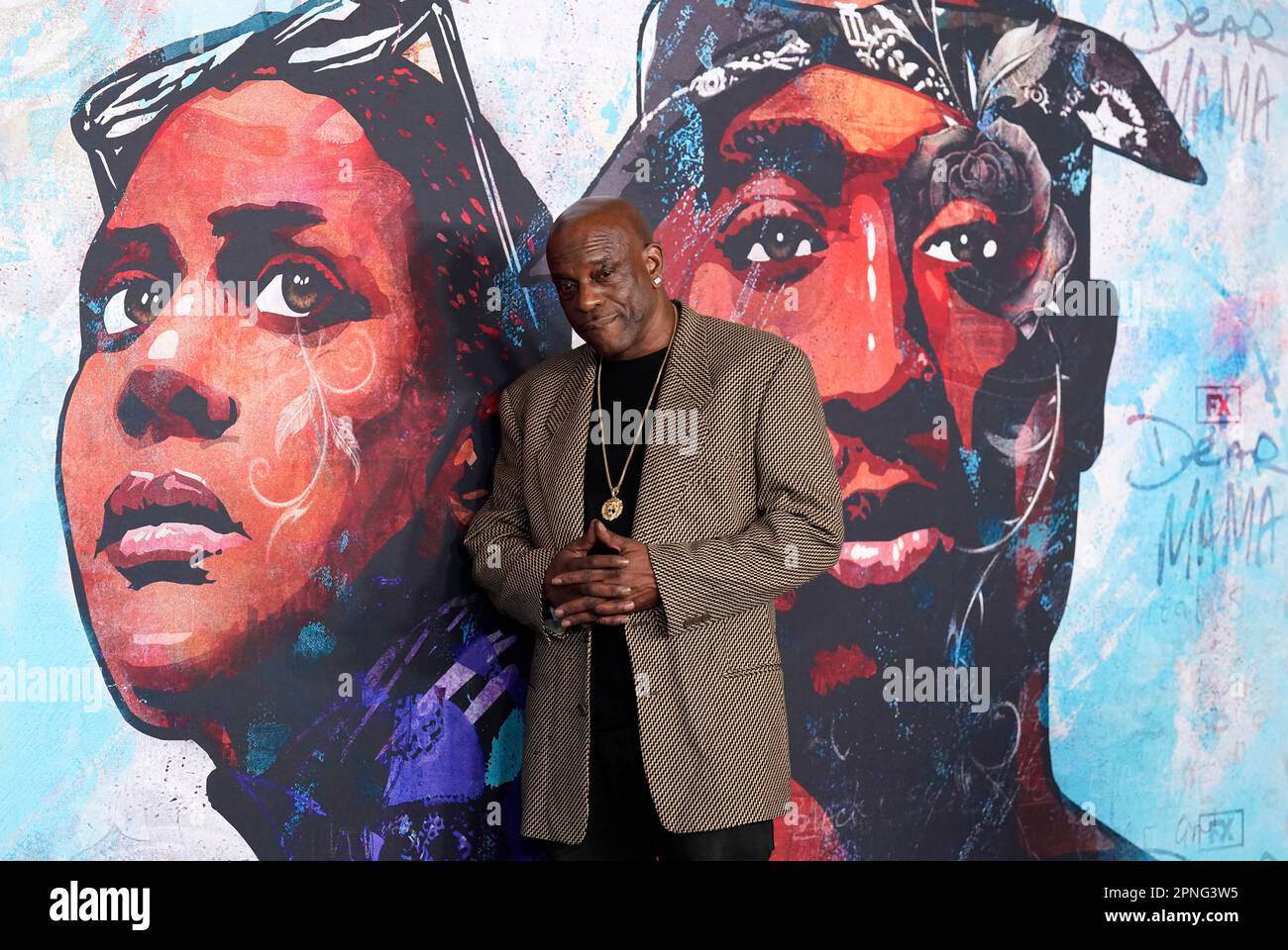 Rapper Mopreme Shakur poses at the premiere of the FX docuseries