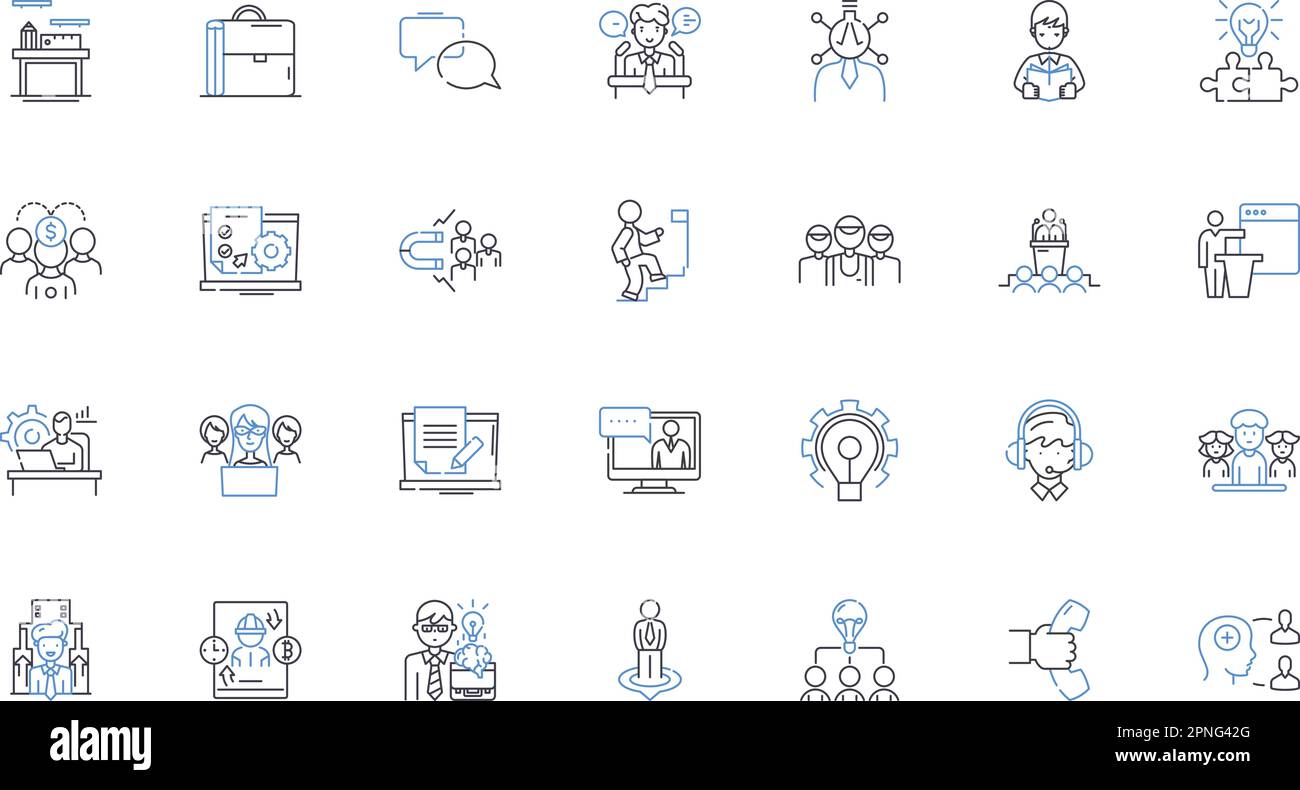 Career exploration line icons collection. Pathways, Prospects, Options, Discover, Passion, Planning, Skills vector and linear illustration. Search Stock Vector
