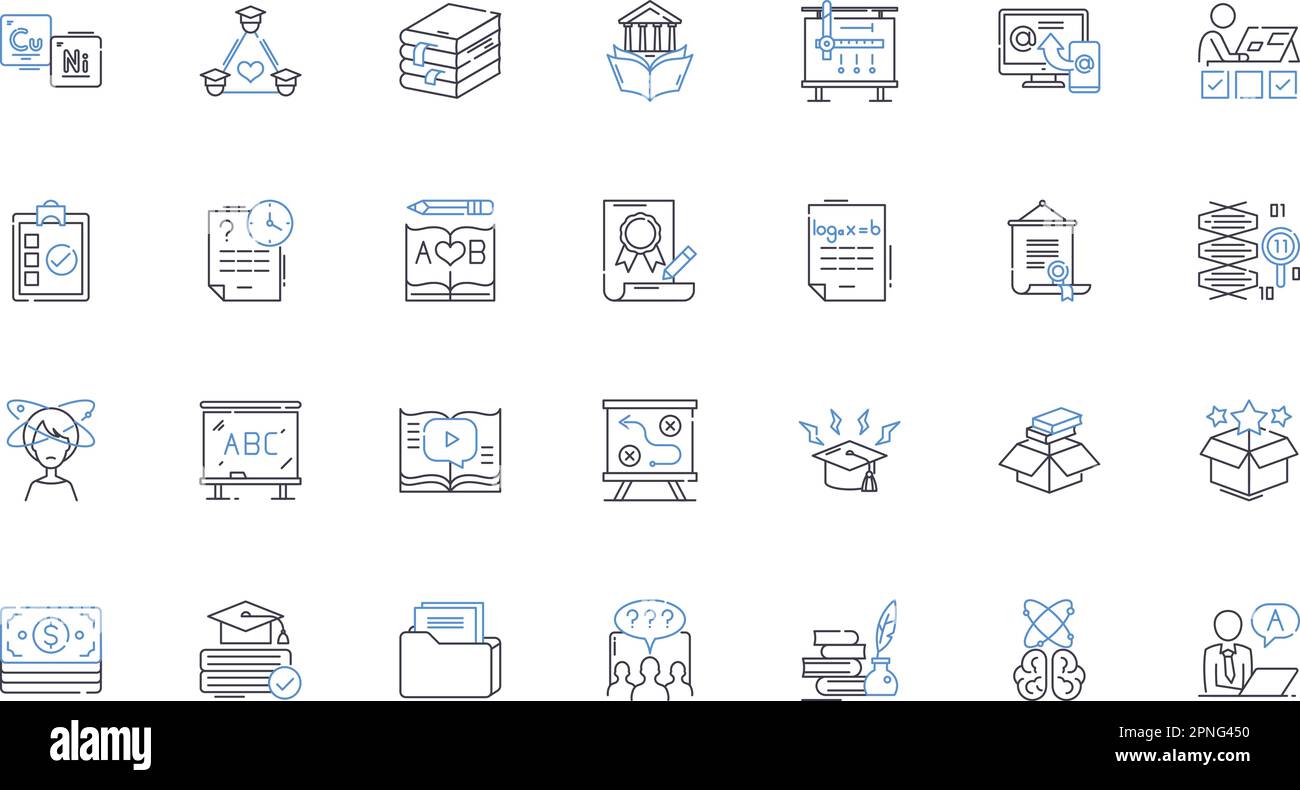 Comprehension line icons collection. Understanding, Insight, Perception, Interpretation, Apprehension, Grasp, Discernment vector and linear Stock Vector