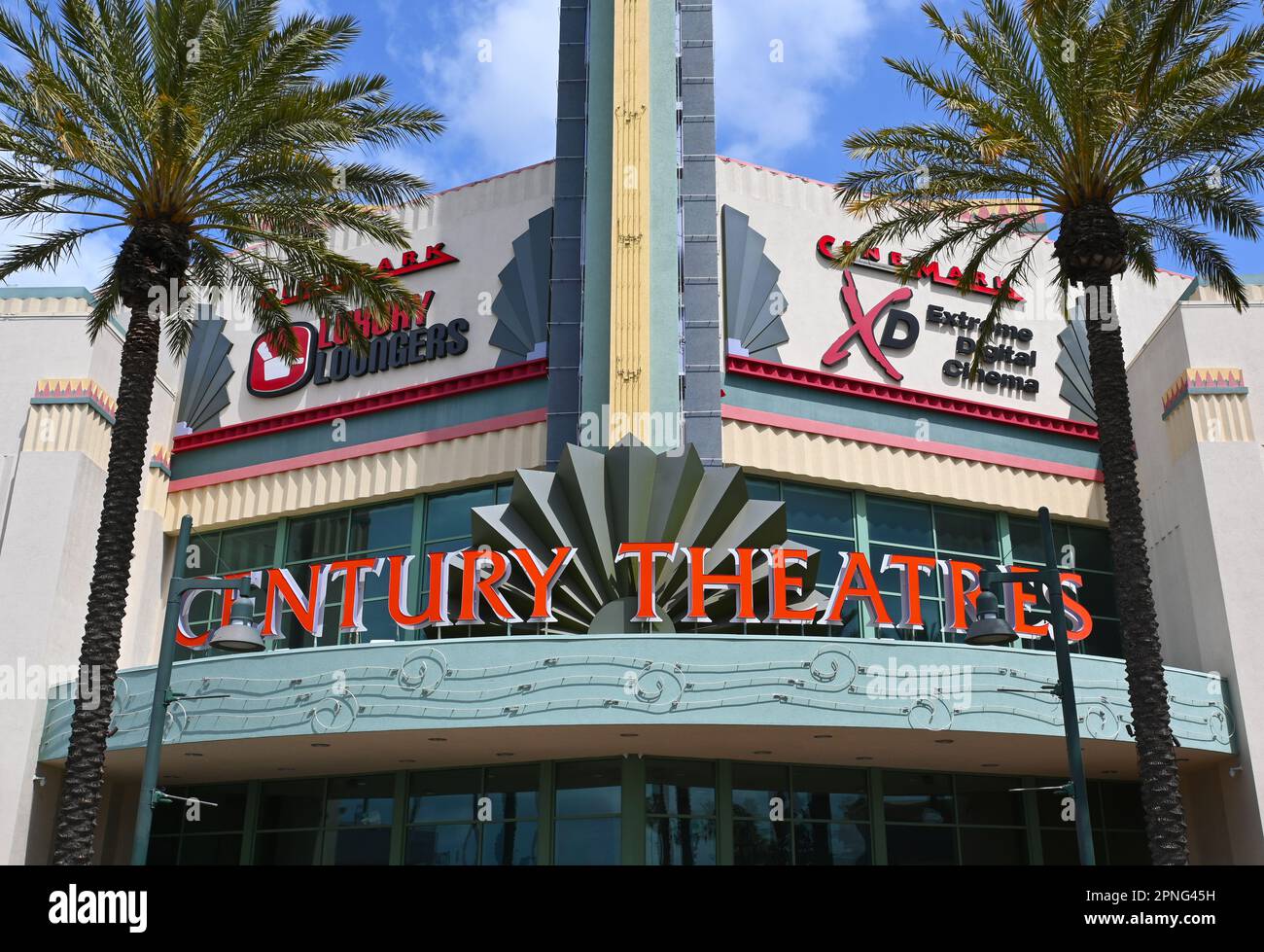 ORANGE, CALIFORNIA - 18 APR 2023: Century Theatres, Century Stadium 25