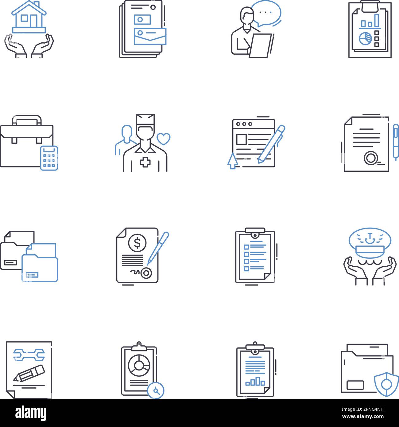 Defense mechanism line icons collection. Repression, Denial, Projection, Displacement, Regression, Rationalization, Sublimation vector and linear Stock Vector